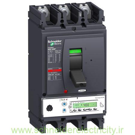Circuit breaker Compact NSX400F 36 kA at 415 VAC Micrologic 5.3 A trip unit 400 A 3 poles 3d