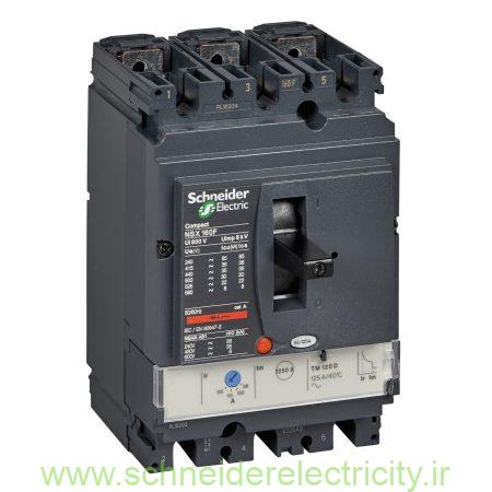 circuit breaker ComPact NSX160B 25 kA at 415 VAC TMD trip unit 125 A 3 poles 3d