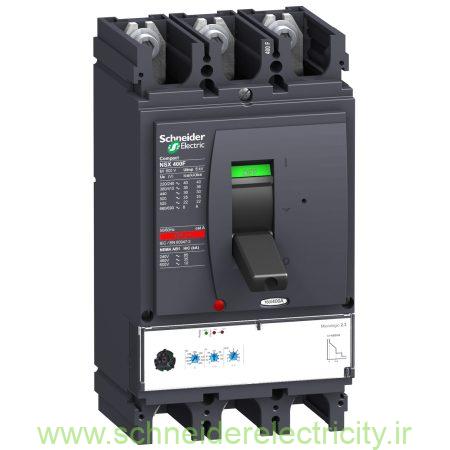 circuit breaker ComPact NSX400F 36 kA at 415 VAC MicroLogic 2.3 trip unit 400 A 3 poles 3d